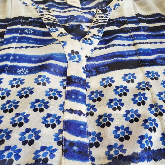 SWIM American Rag 1X Hi-low Boho Swim Cover Up Blue Floral - Picture 7 of 15